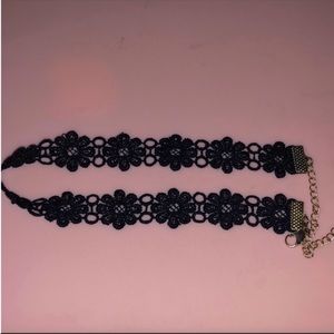 Black lace choker necklace